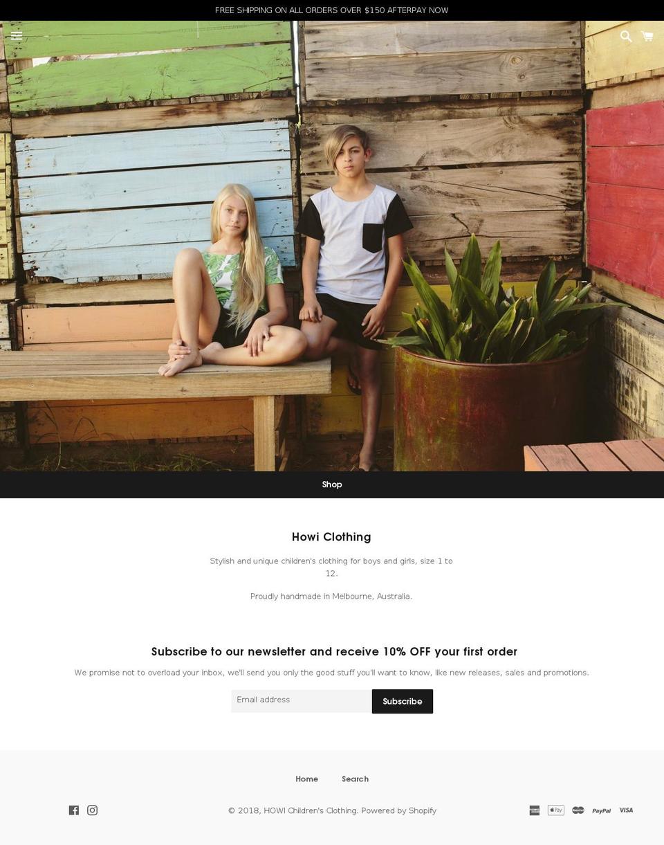 howiclothing.com — Shopify storefront screenshot