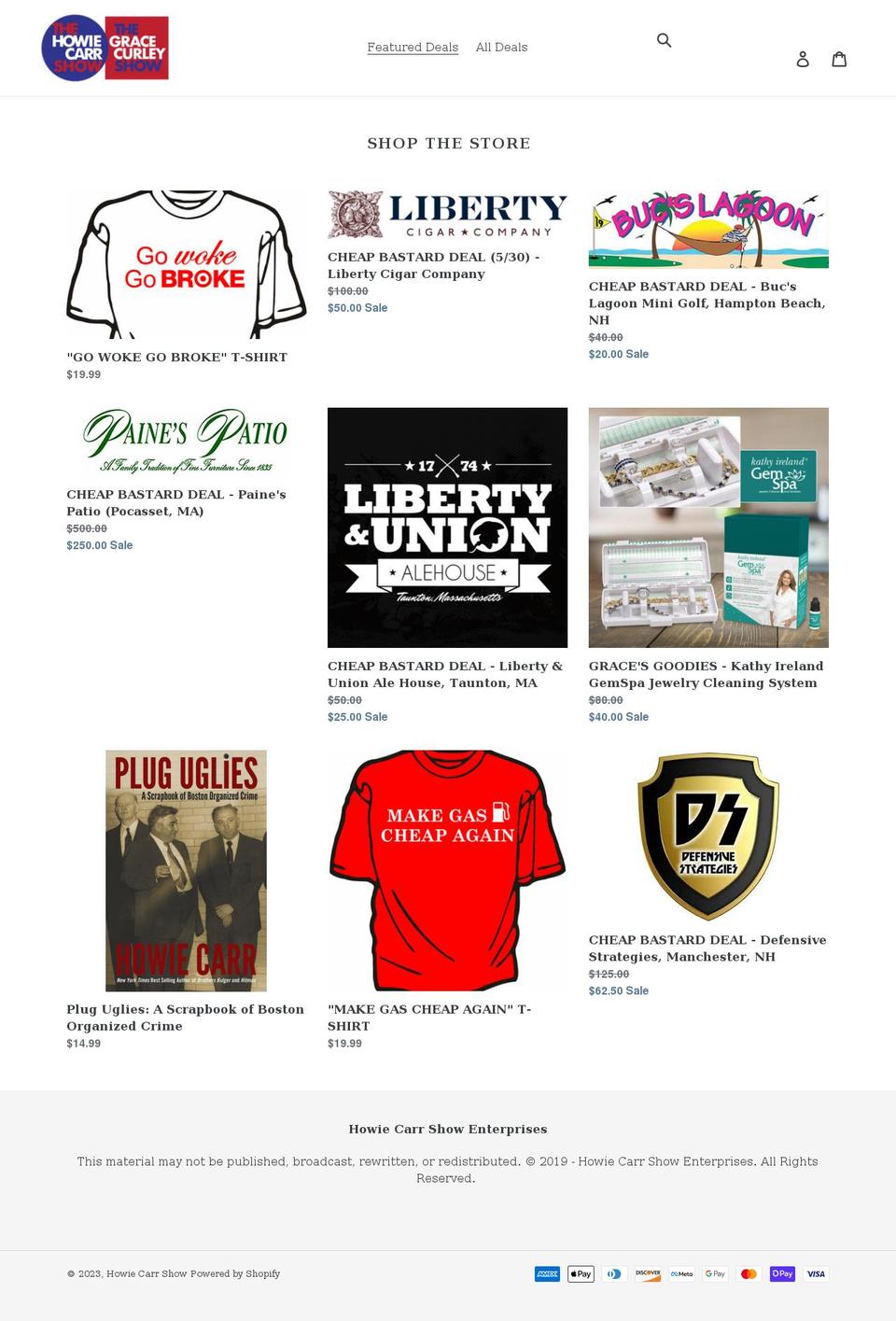 howie-carr-show.myshopify.com shopify website screenshot