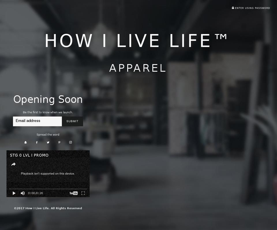 howilivelife.com shopify website screenshot