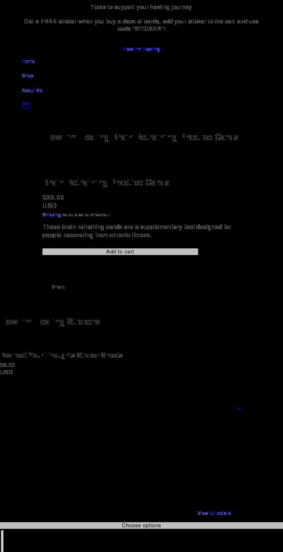 howimhealing.com shopify website screenshot