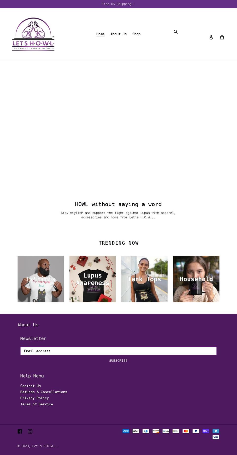 howl4lupus.com shopify website screenshot