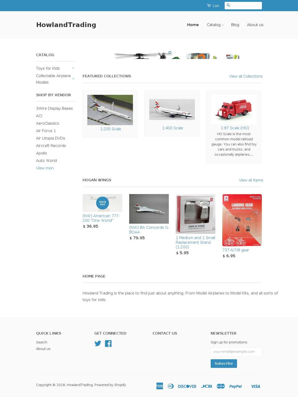 howlandtrading.com — Shopify storefront screenshot