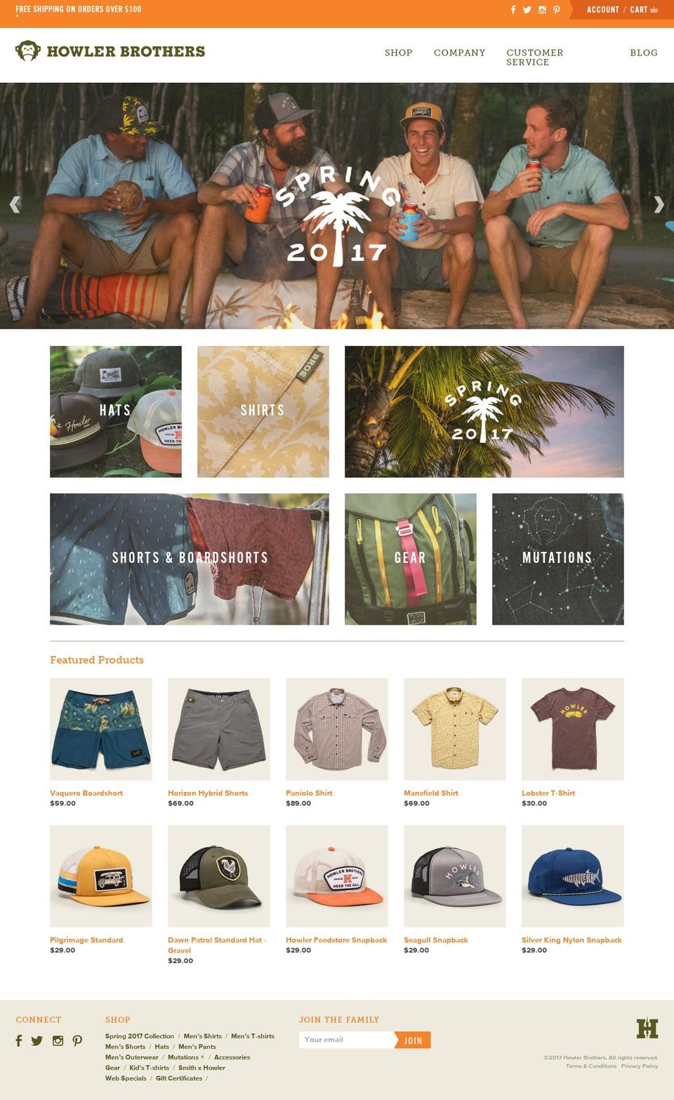 Production Shopify theme site example howlerbros.com