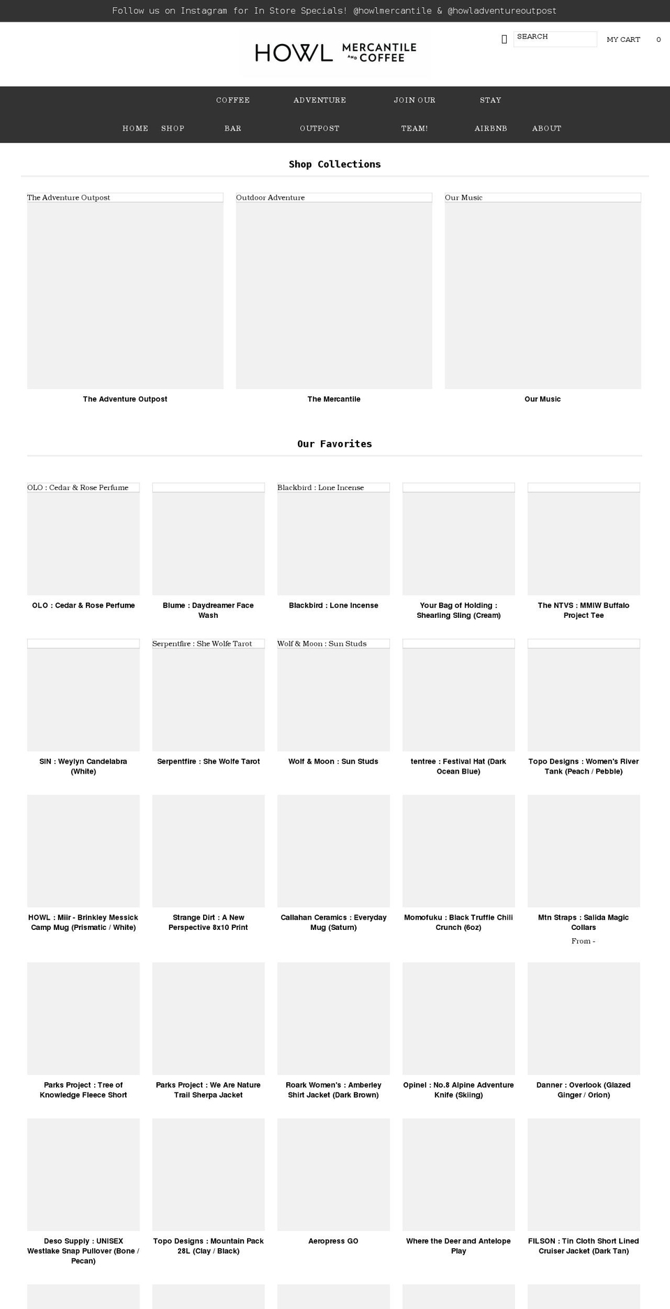 howlmercantile.com shopify website screenshot