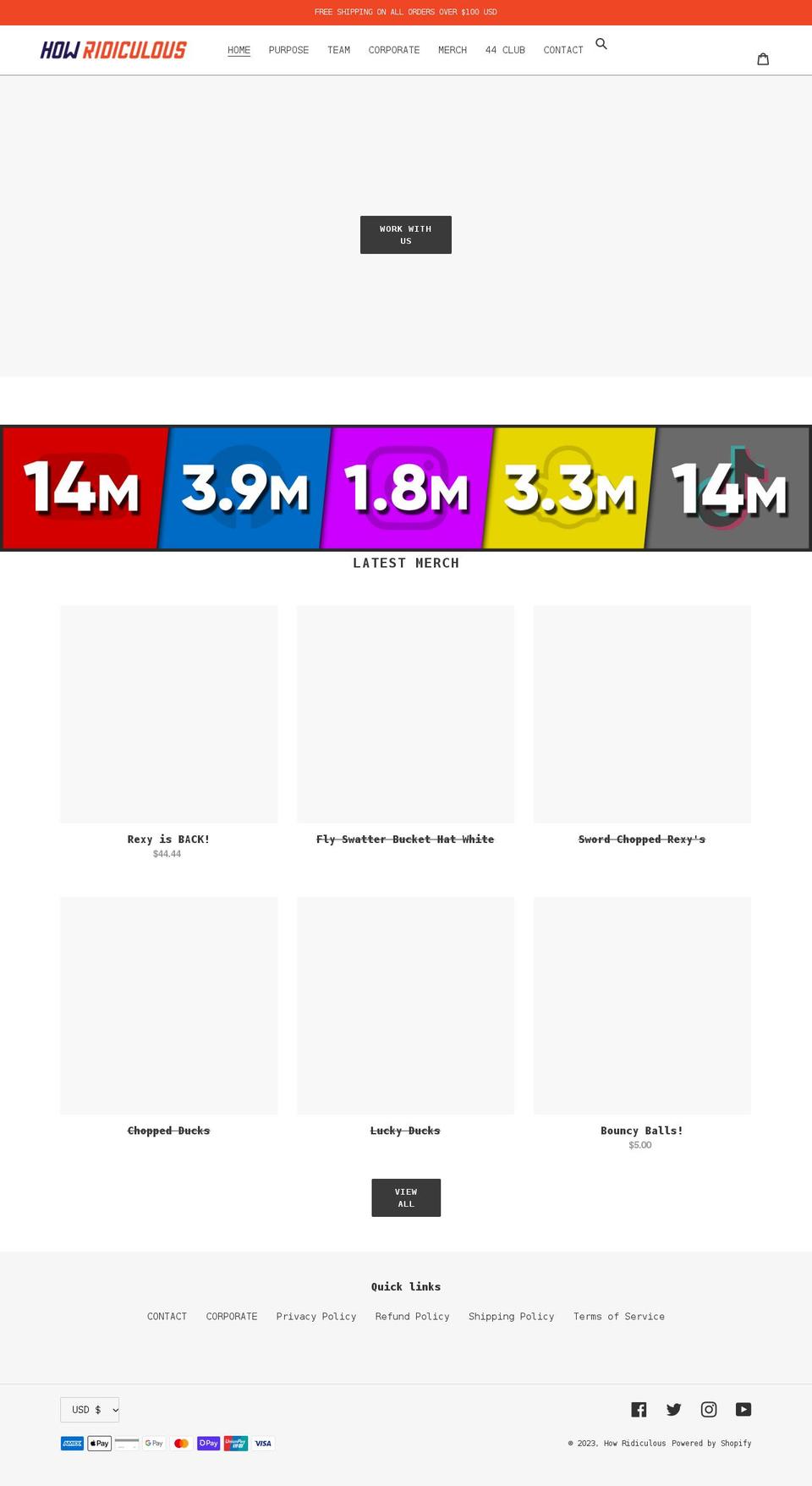 howridiculous.org shopify website screenshot