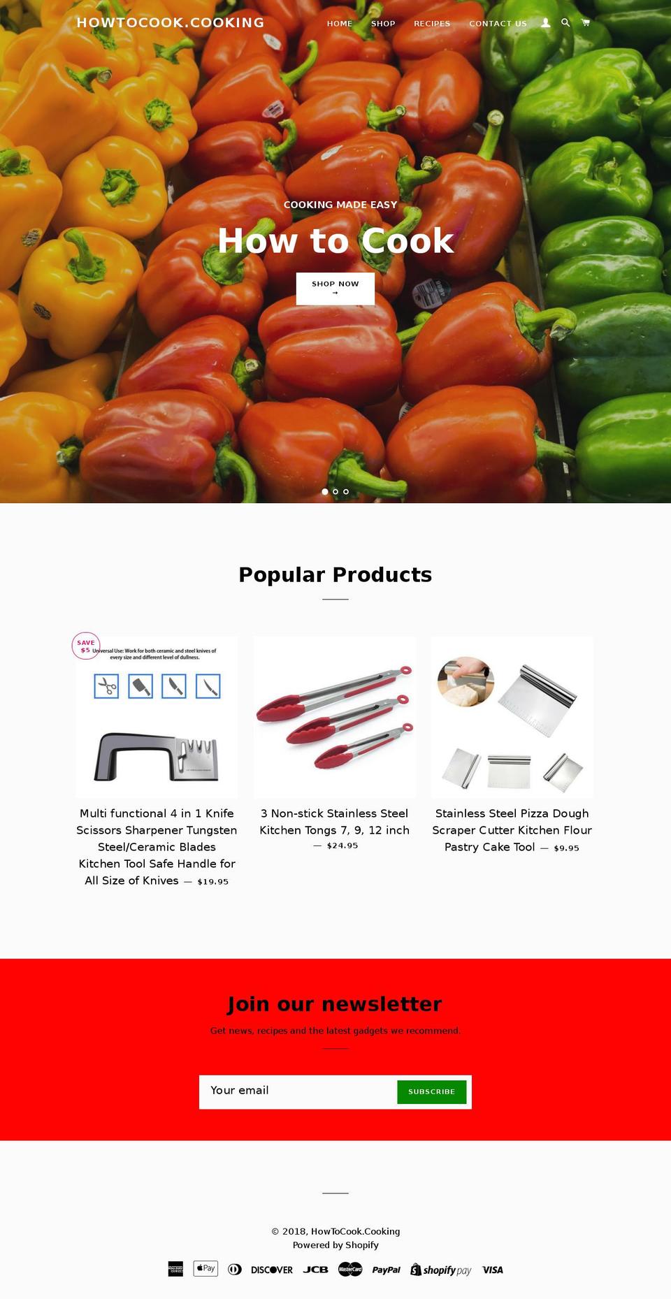 howtocook-cooking.myshopify.com shopify website screenshot