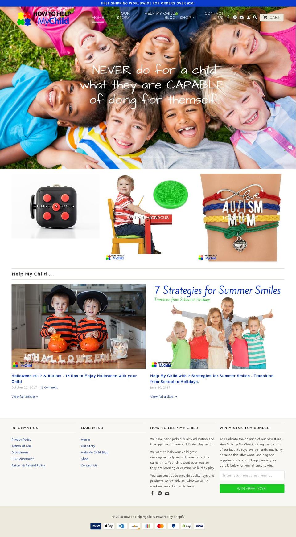 howtohelpmychild.com — Shopify storefront screenshot