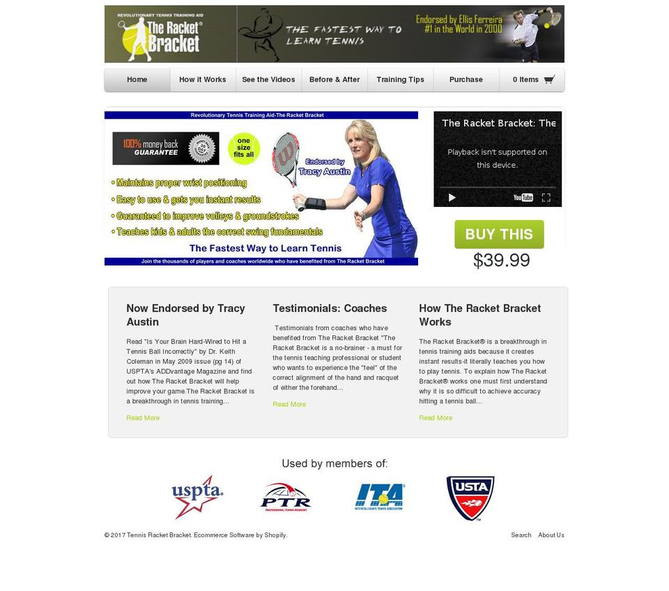 TennisRacketBracket Shopify theme site example howtohitavolley.com
