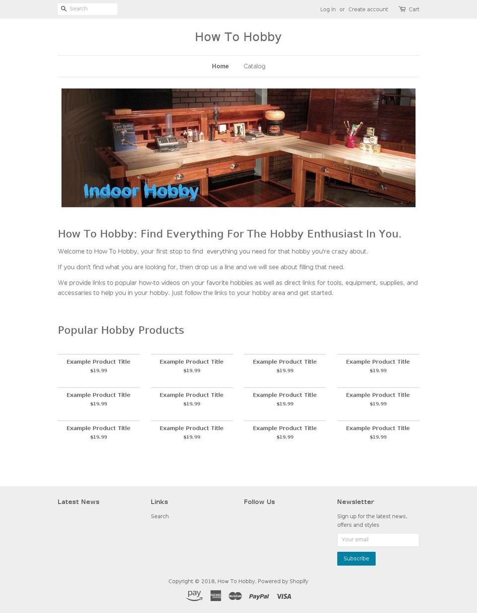 howtohobby.net shopify website screenshot
