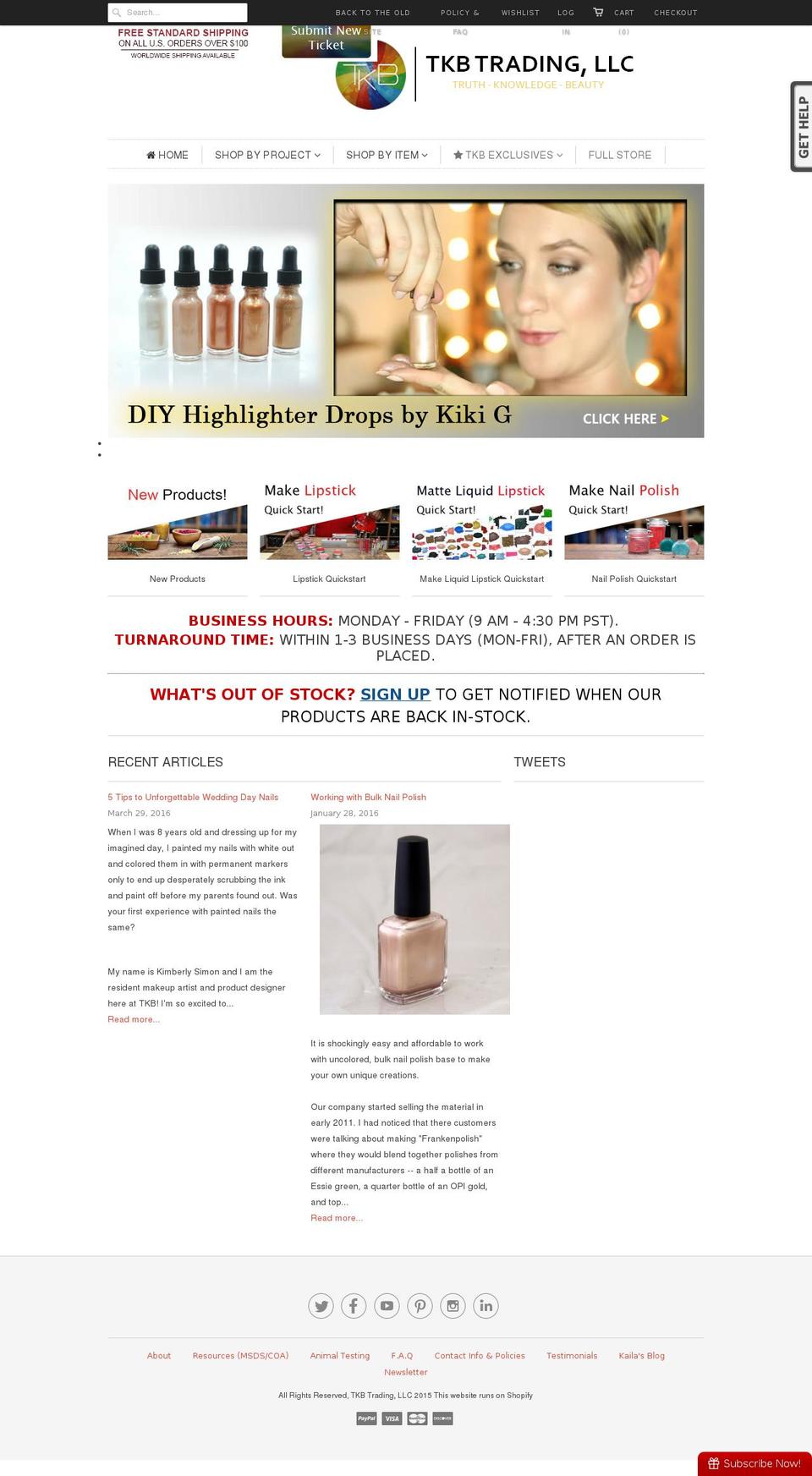 howtomakecosmetics.com shopify website screenshot