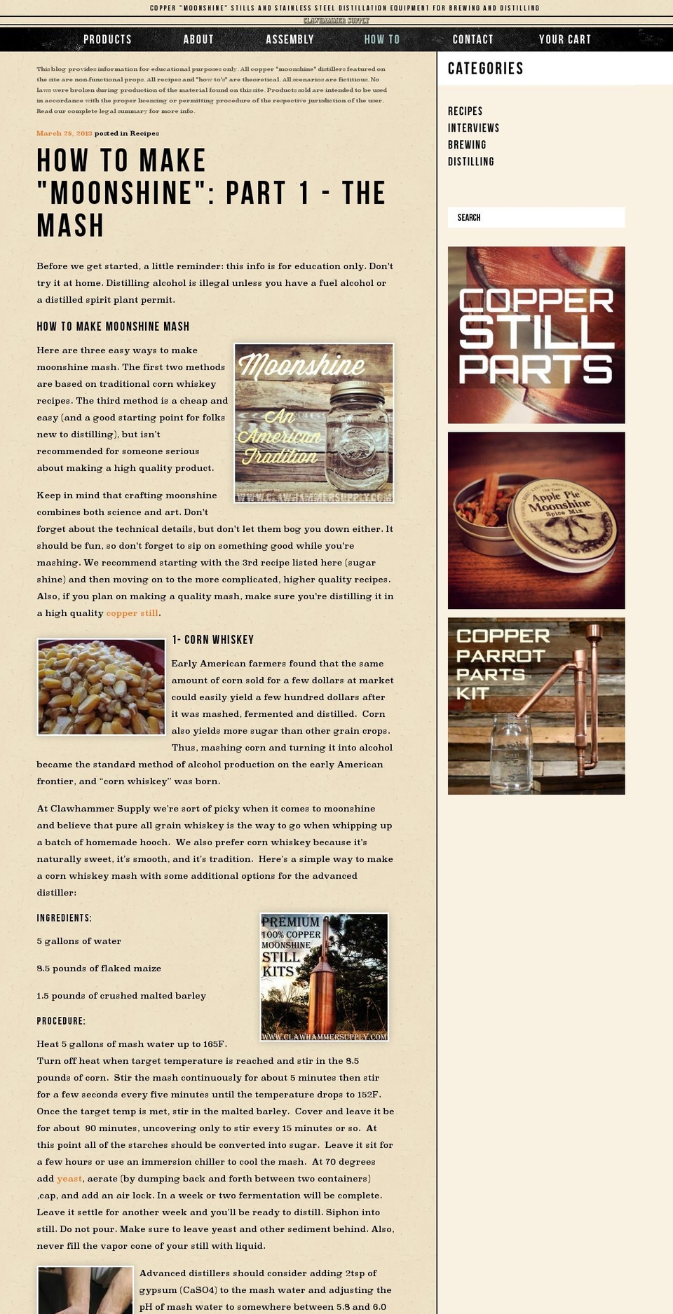 Live Shopify theme site example howtomakemoonshine.com