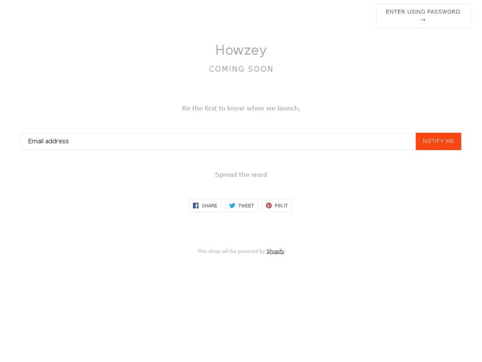 howzey.com shopify website screenshot