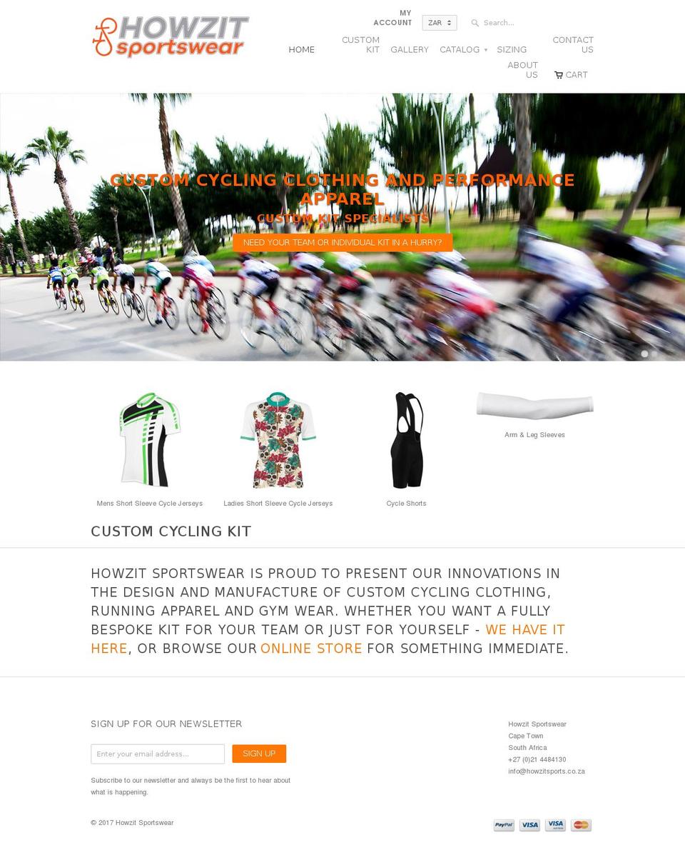 howzitsportswear.com shopify website screenshot