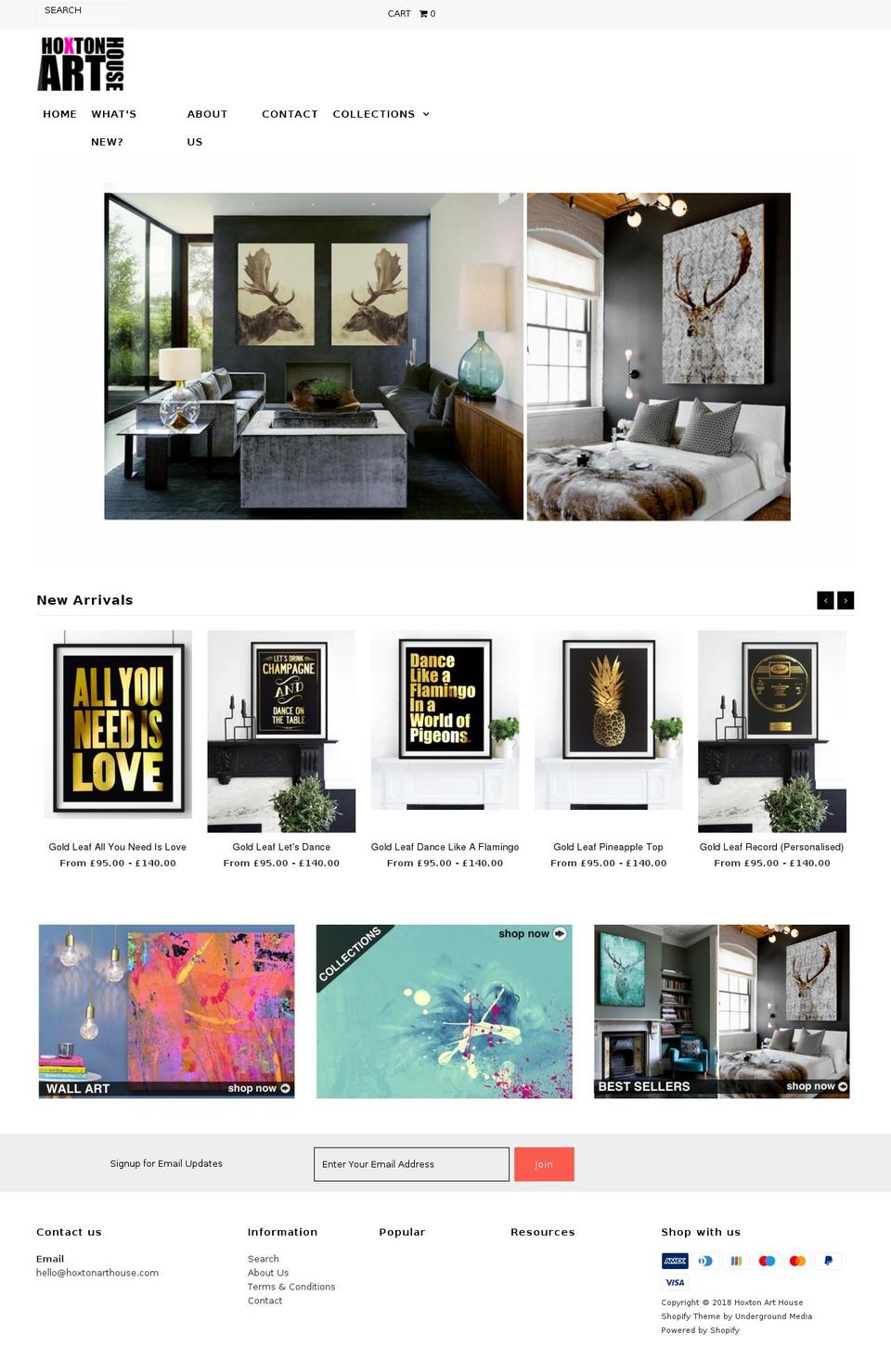 hoxtonarthouse.com shopify website screenshot