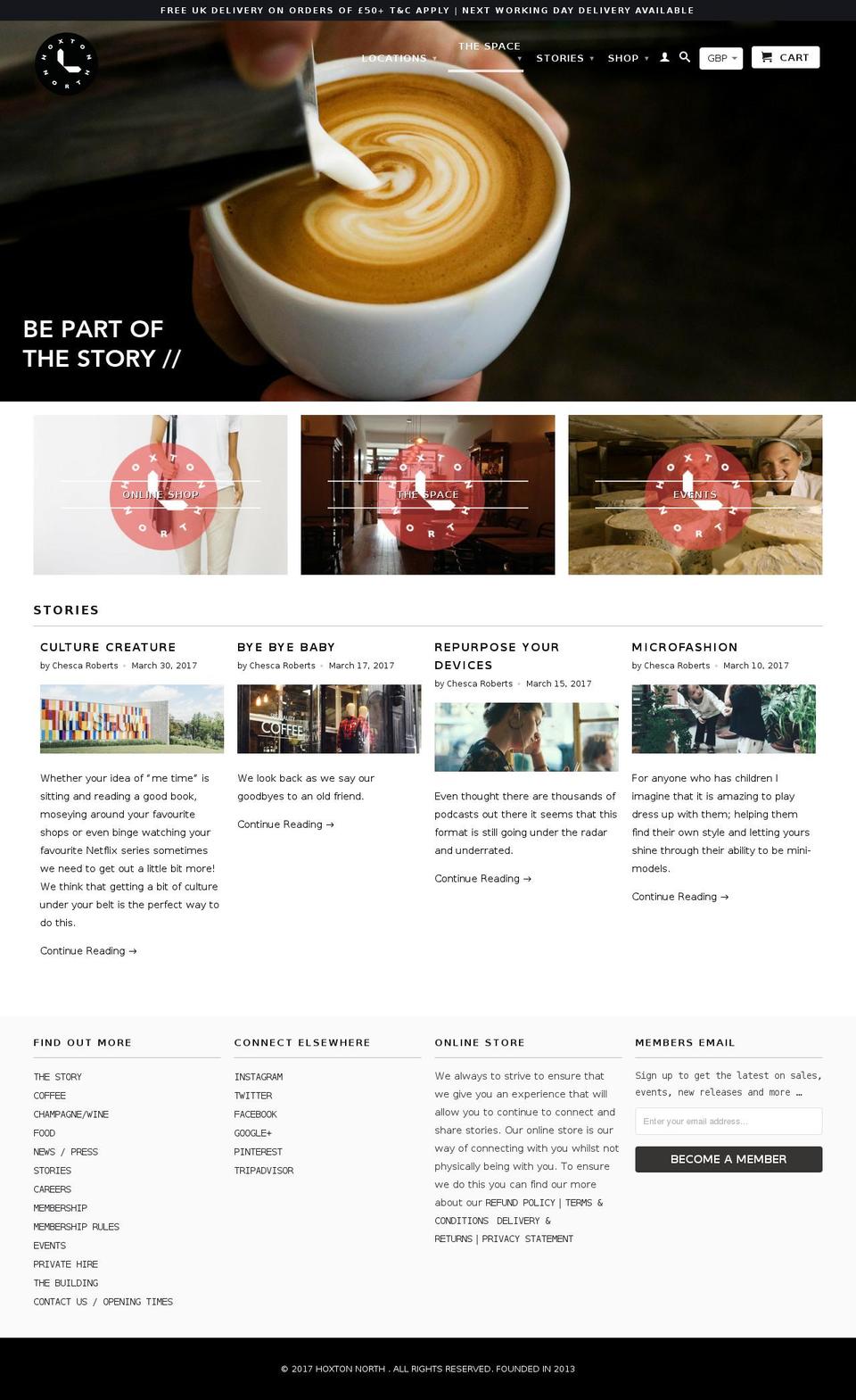 hoxtonnorth.com shopify website screenshot