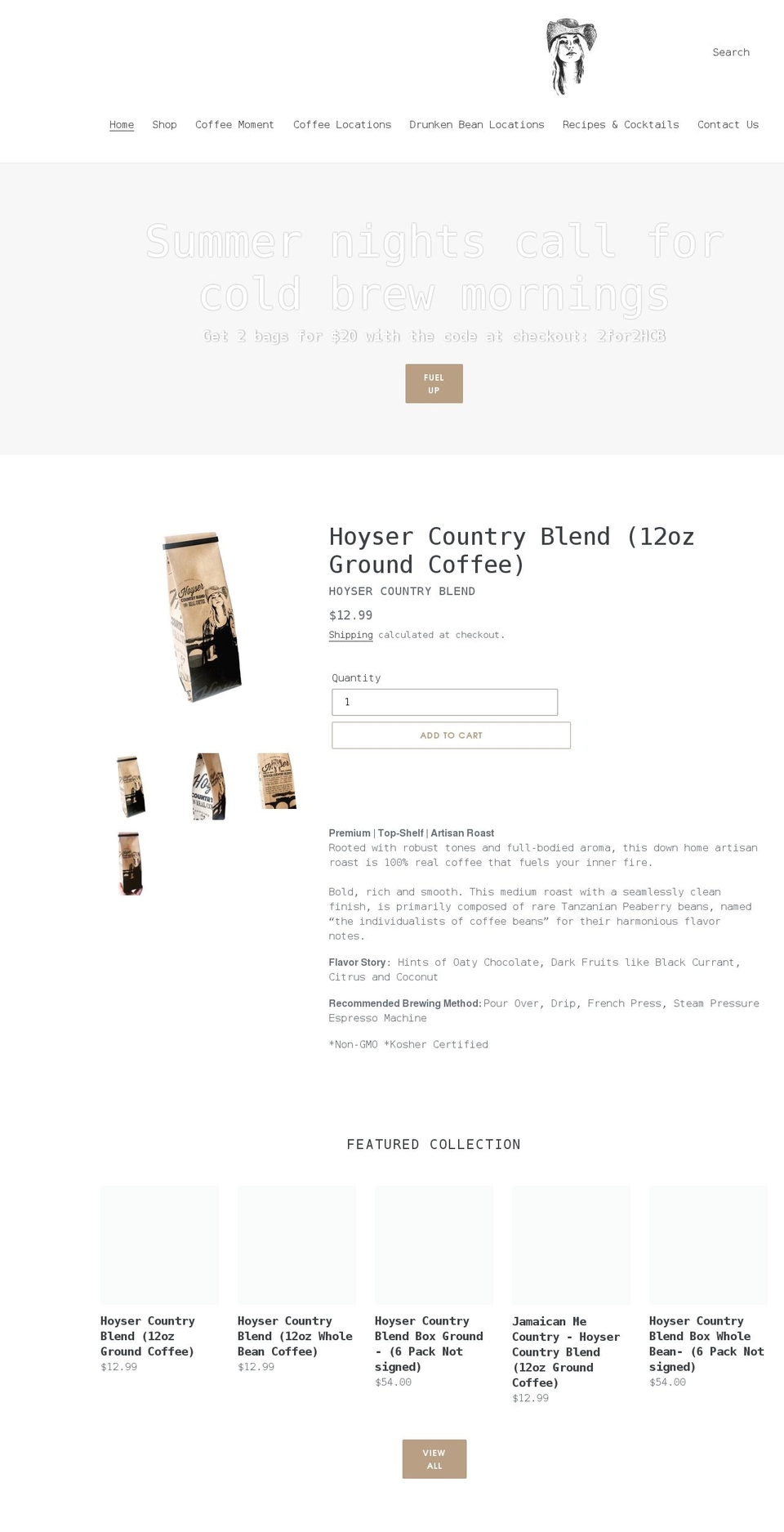 hoysercountry.com shopify website screenshot