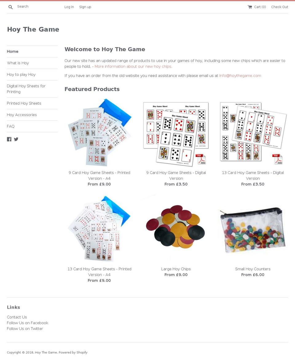 hoythegame.com shopify website screenshot