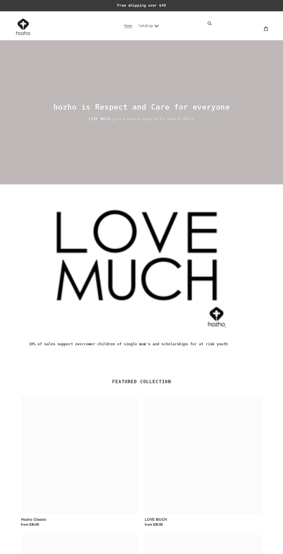 hozhoclothing.com shopify website screenshot