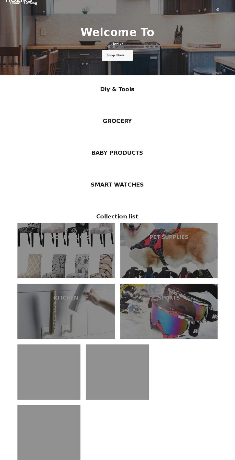 hoziks.co.uk shopify website screenshot
