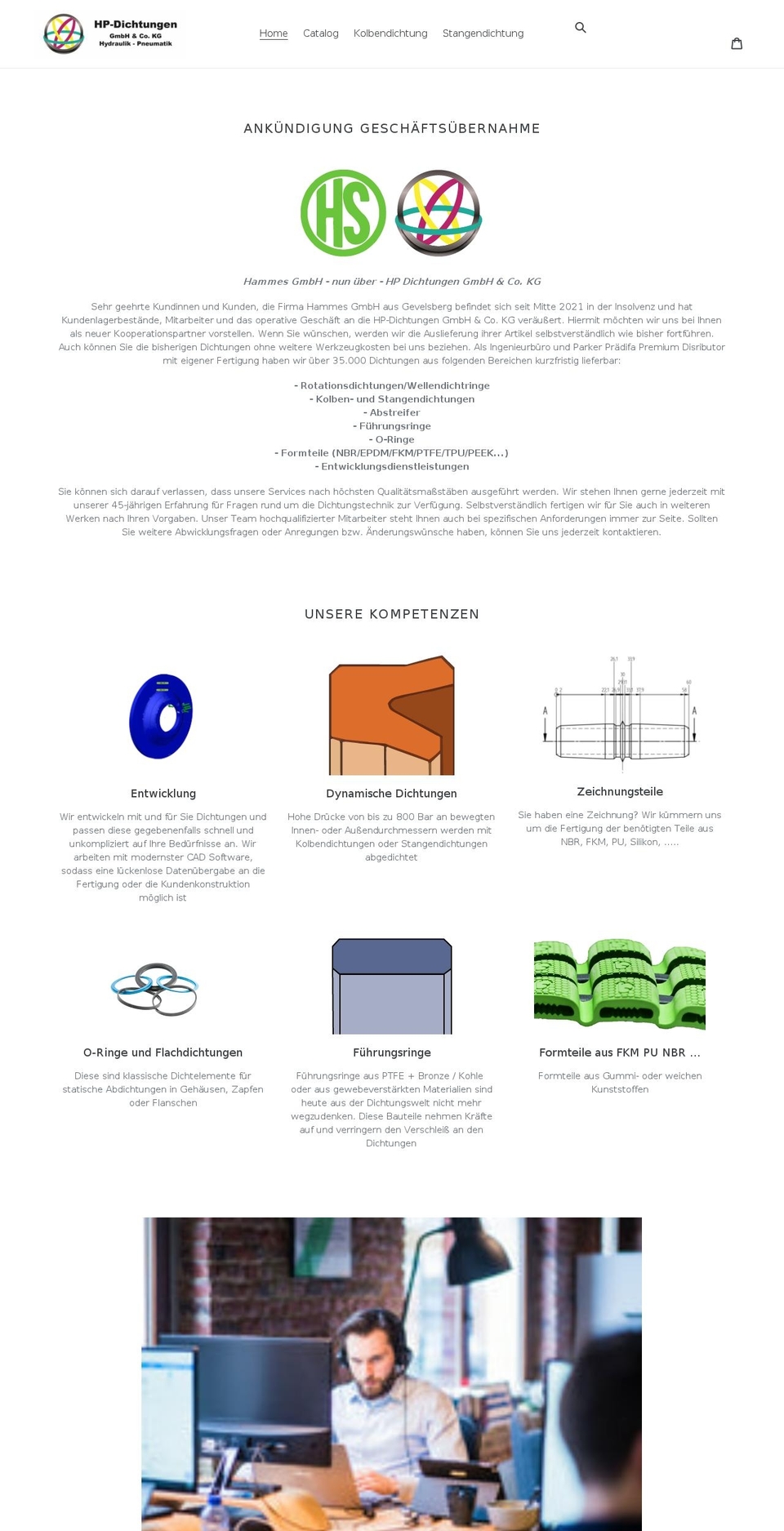 hp-dichtungen.de shopify website screenshot