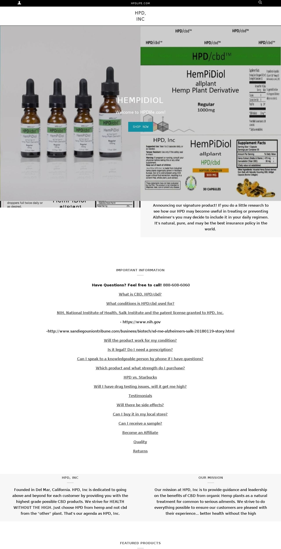 hpdlife.com shopify website screenshot