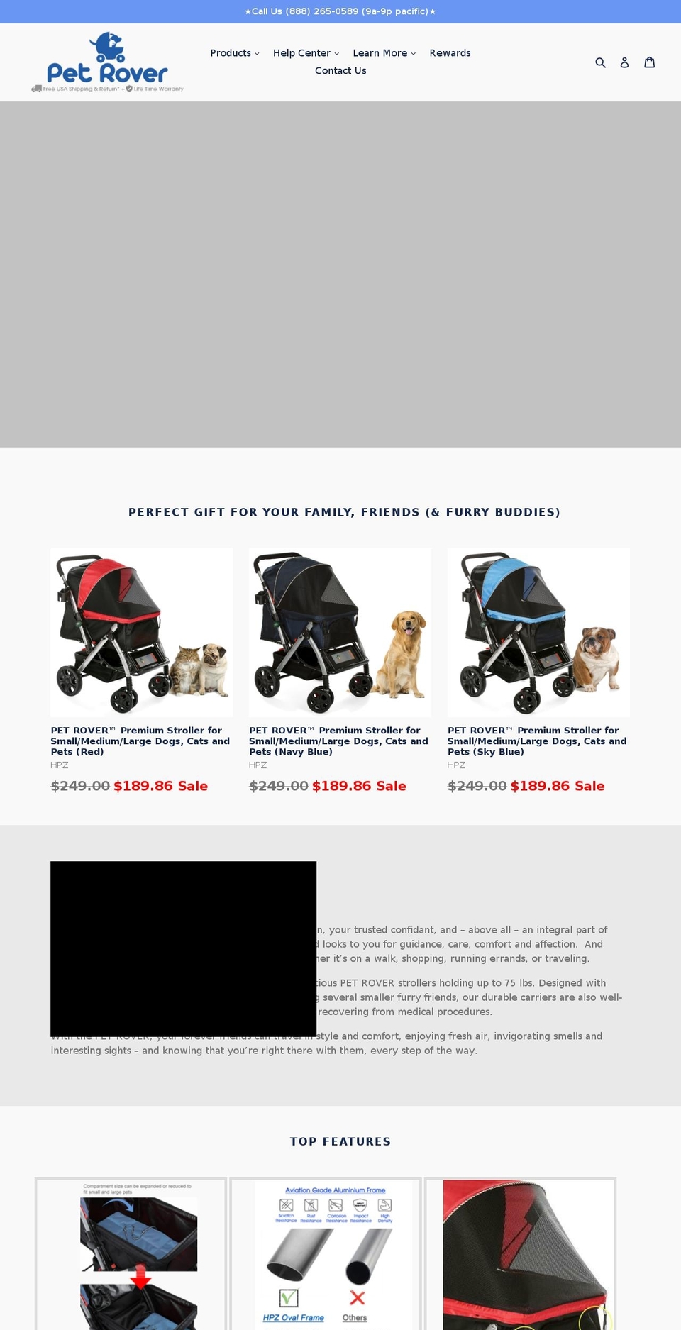 hpetstroller.com shopify website screenshot
