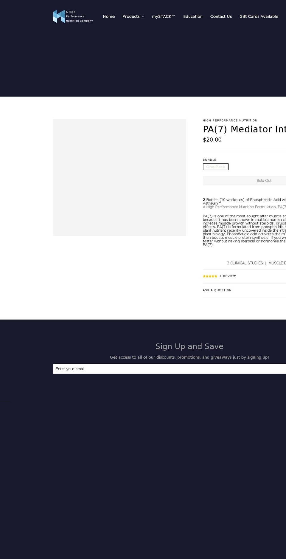 hpnsupplements.com — Shopify storefront screenshot