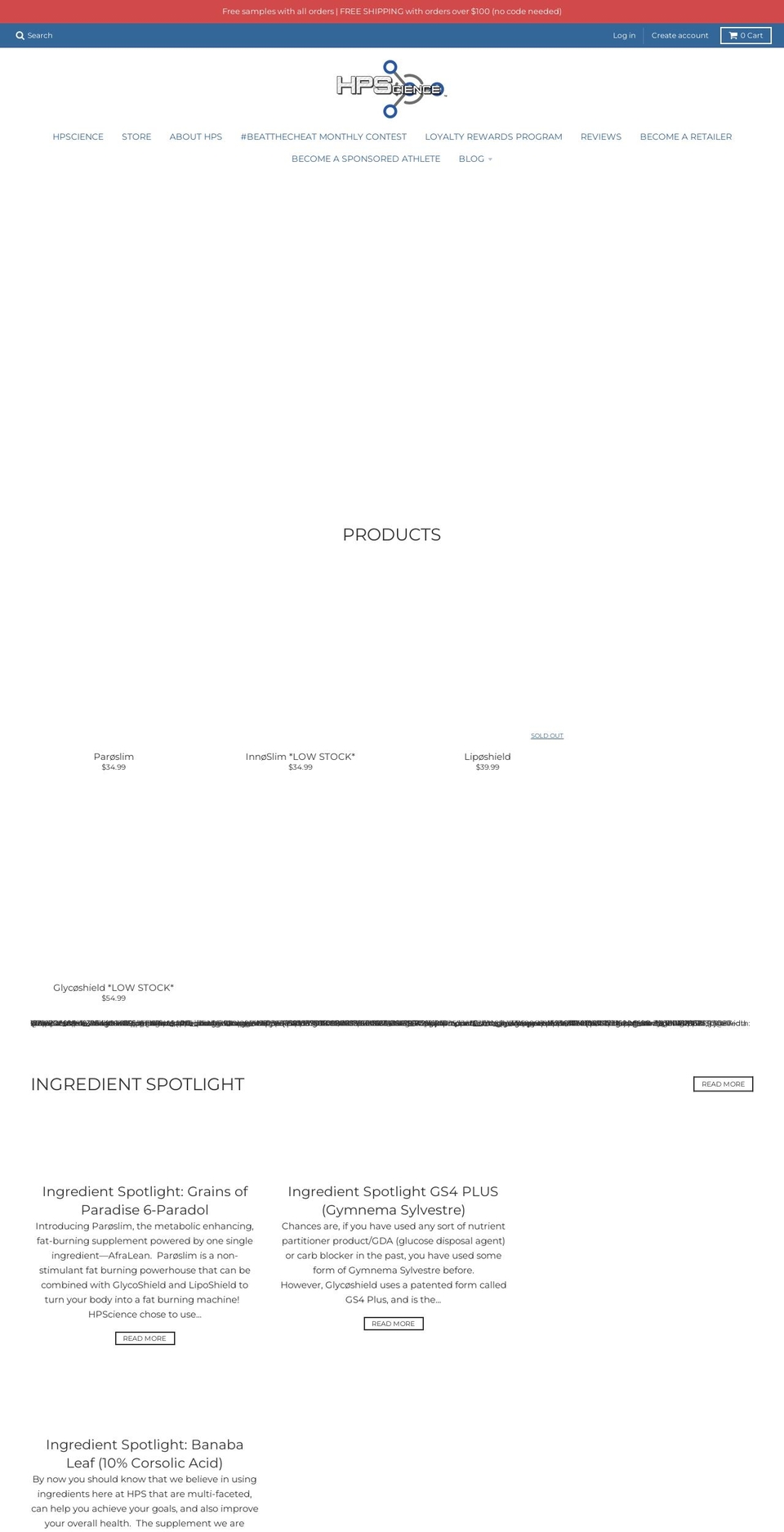 hpssupps.com shopify website screenshot