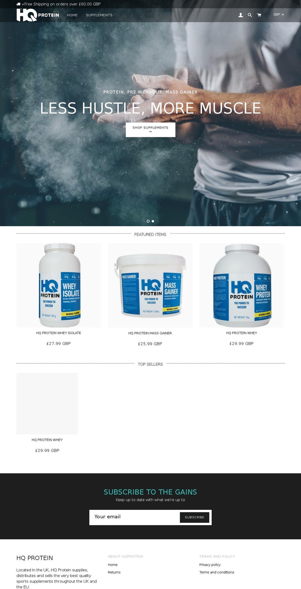 hqprotein.com — Shopify storefront screenshot