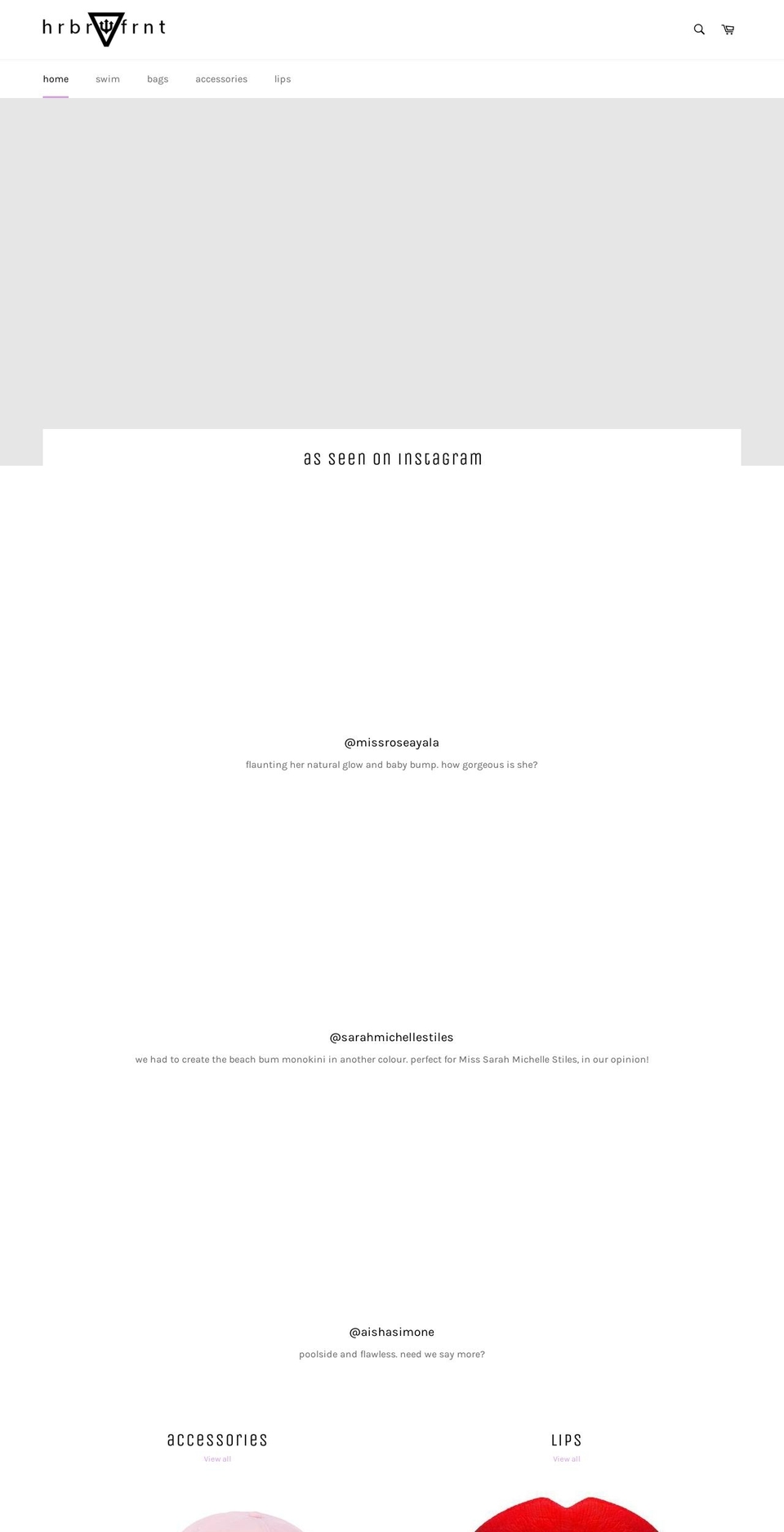 hrbrfrnt.com — Shopify storefront screenshot