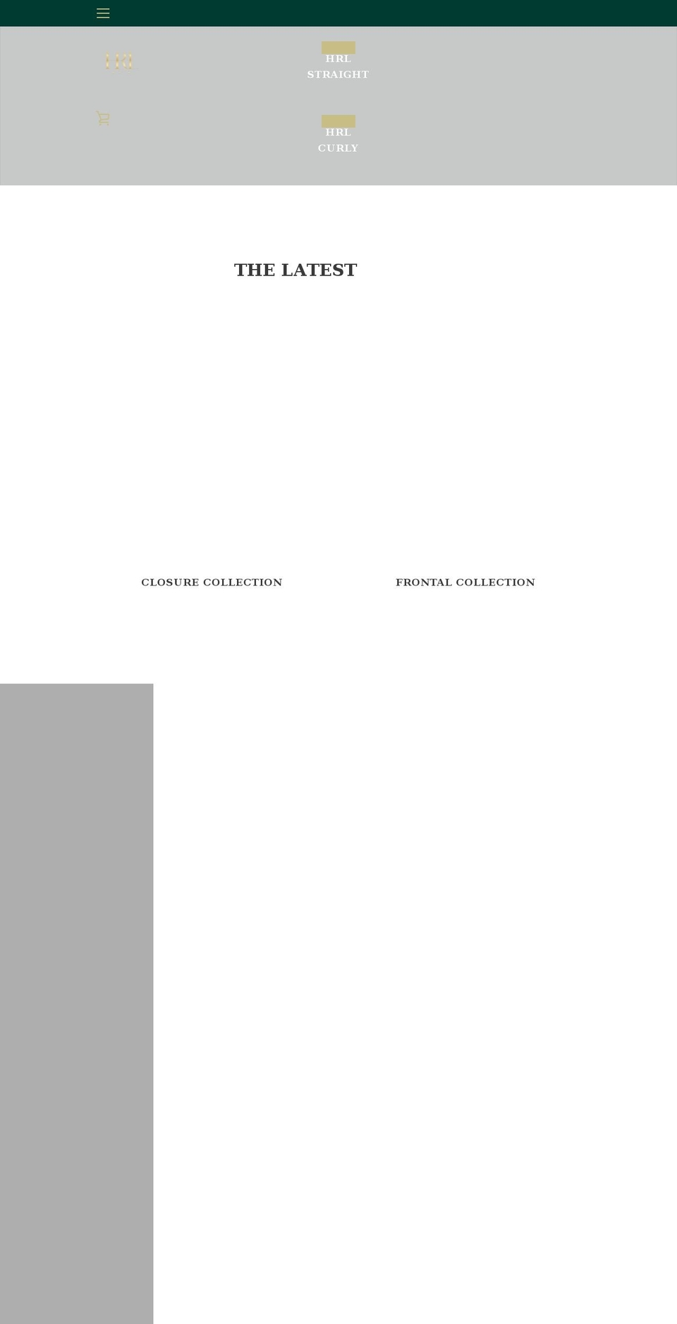 hrlhair.com shopify website screenshot