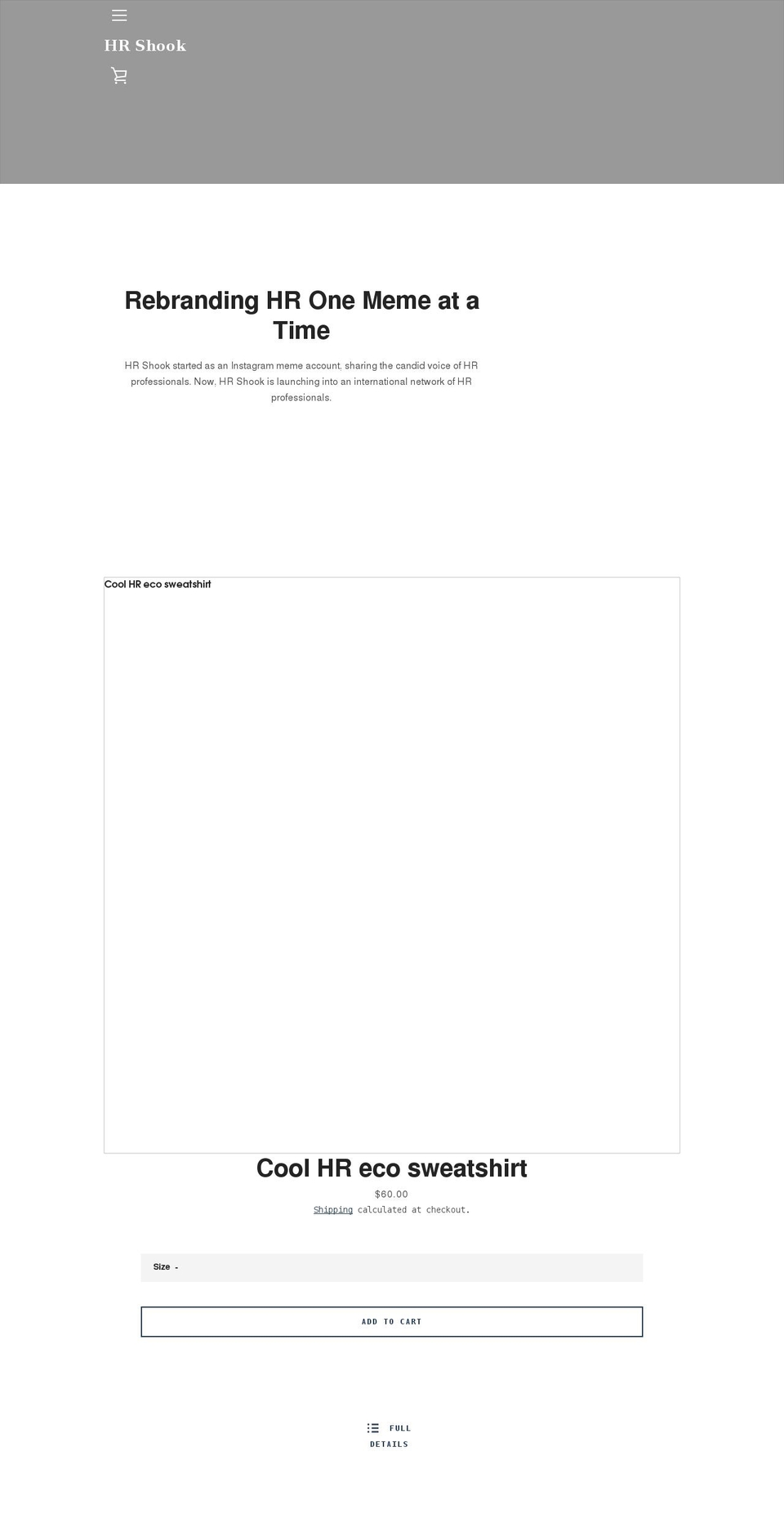 hrshook.com shopify website screenshot