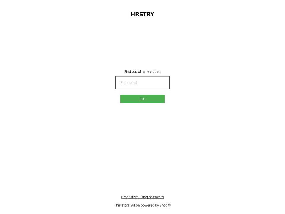 hrstry.com — Shopify storefront screenshot