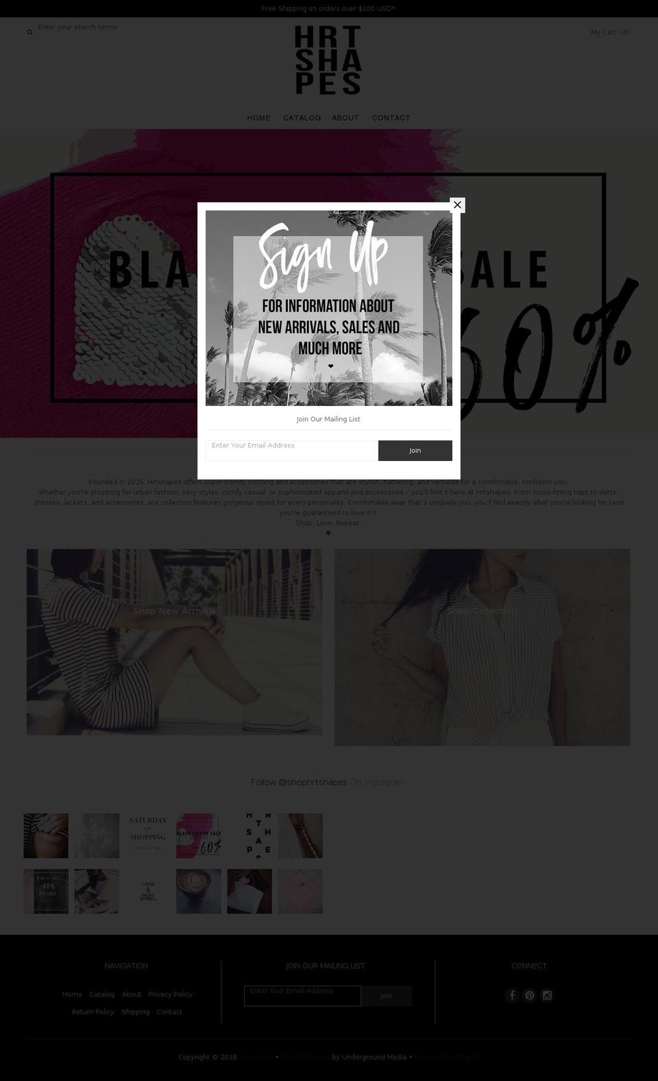 hrtshapes.com shopify website screenshot