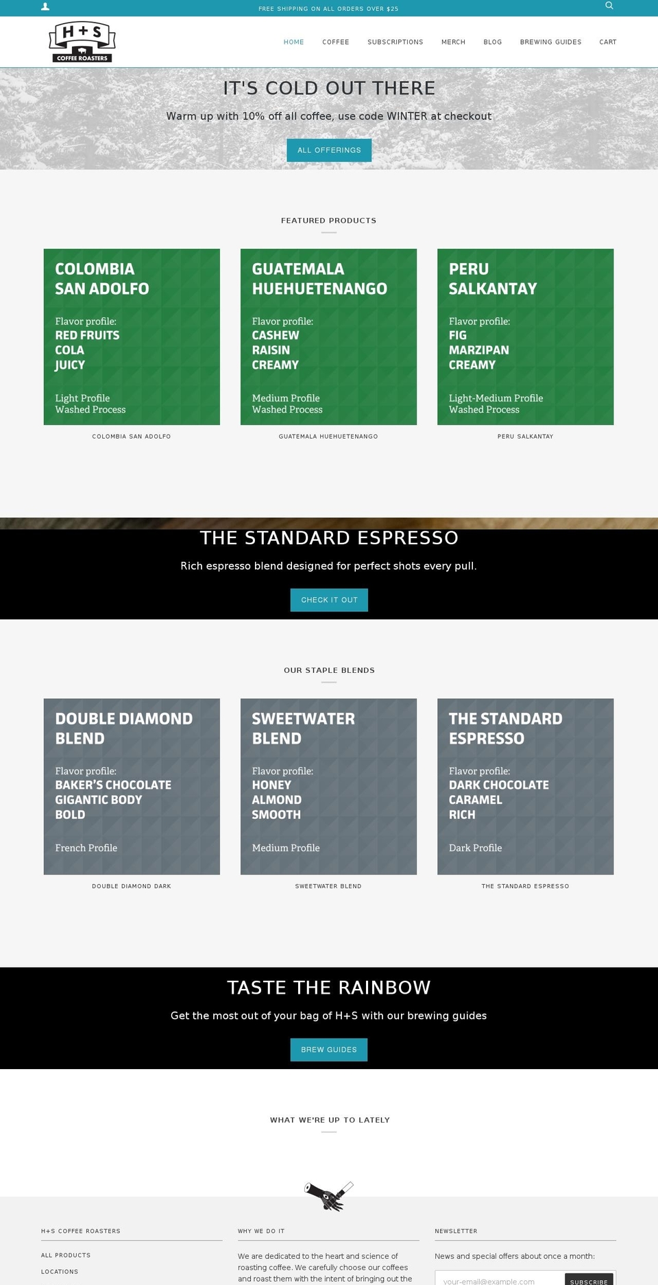 hs-coffeeroasters.com shopify website screenshot