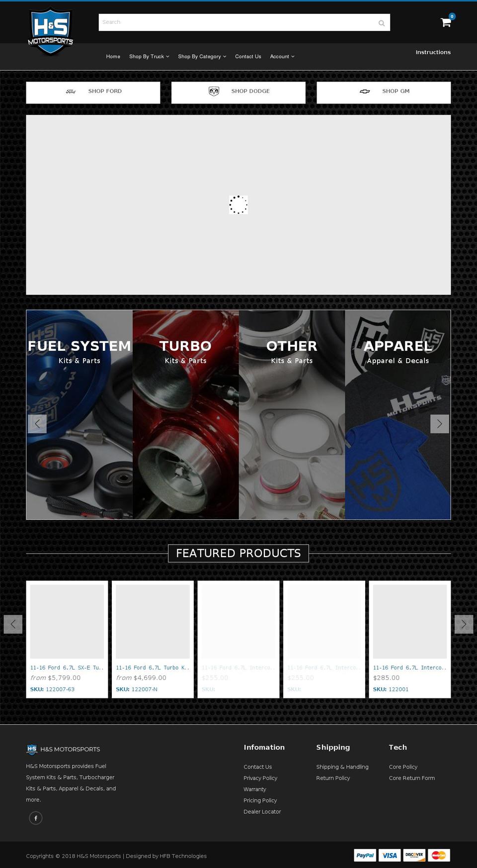 hs-motorsports.com shopify website screenshot