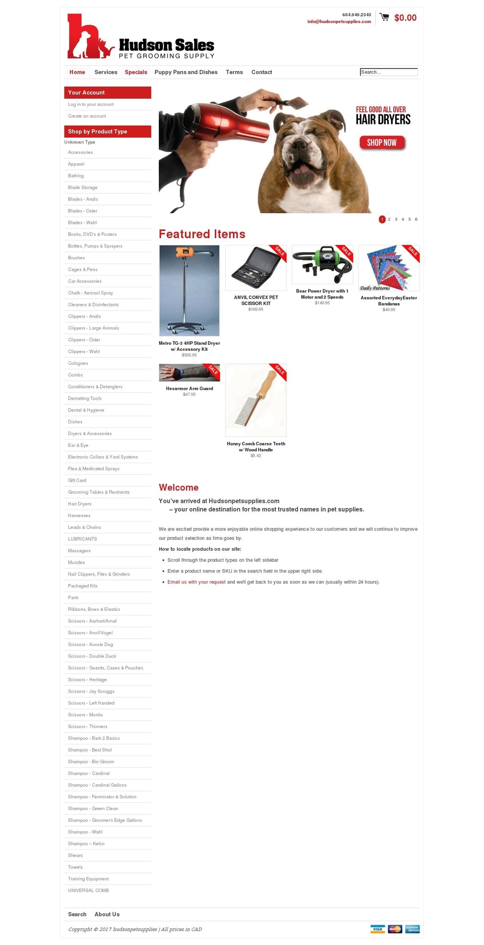 hsapetsupplies.com shopify website screenshot