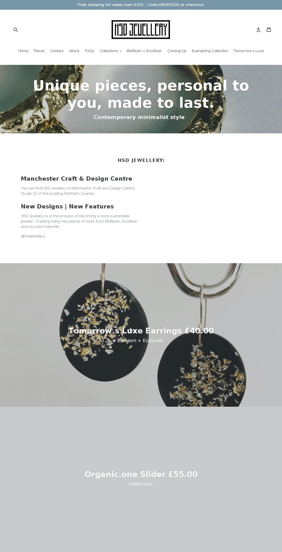 hsdjewellery.com — Shopify storefront screenshot