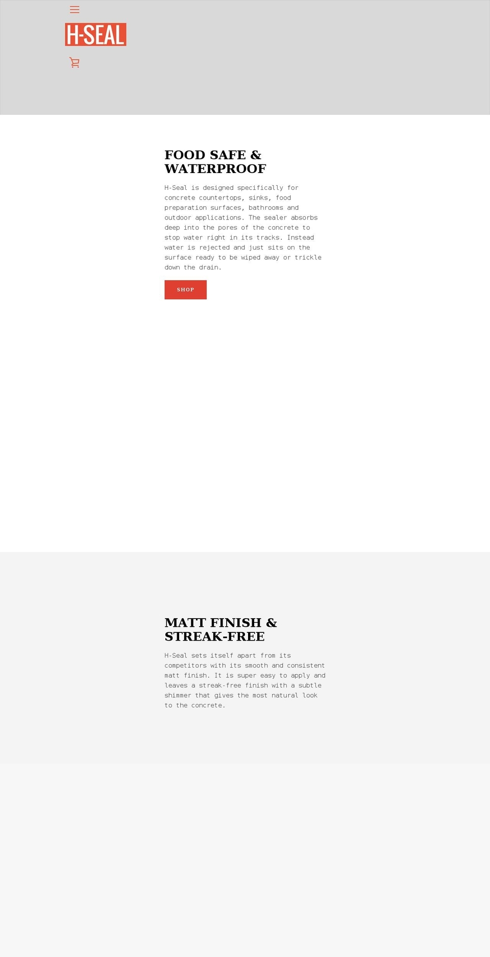 hsealconcrete.com shopify website screenshot