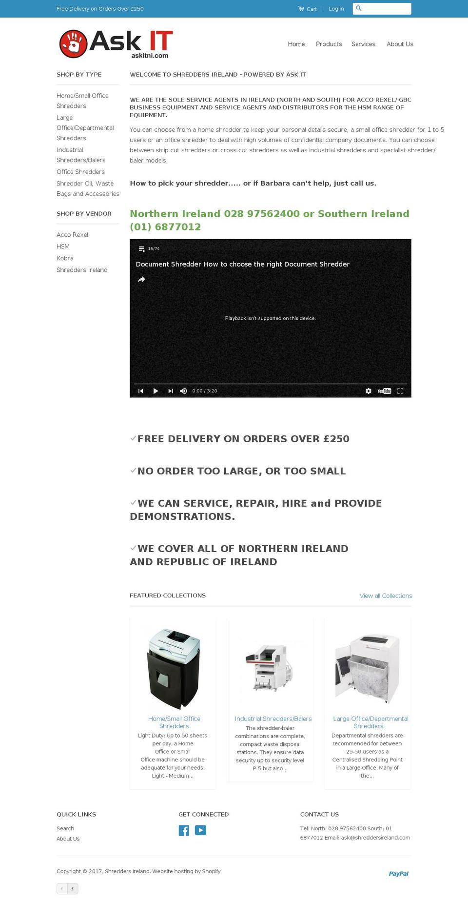 hsmireland.com shopify website screenshot