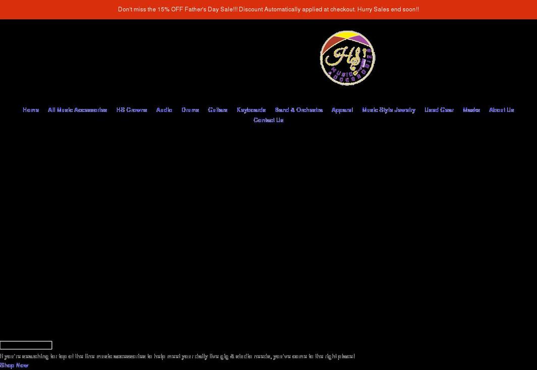 hsmusicaccessories.com shopify website screenshot