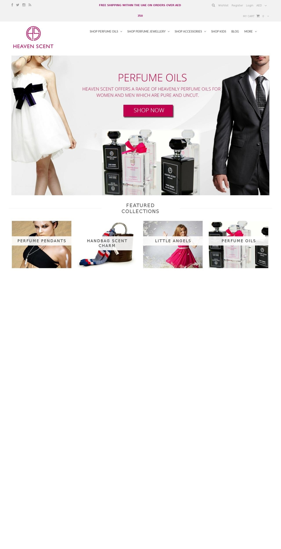 hsperfumes.com shopify website screenshot