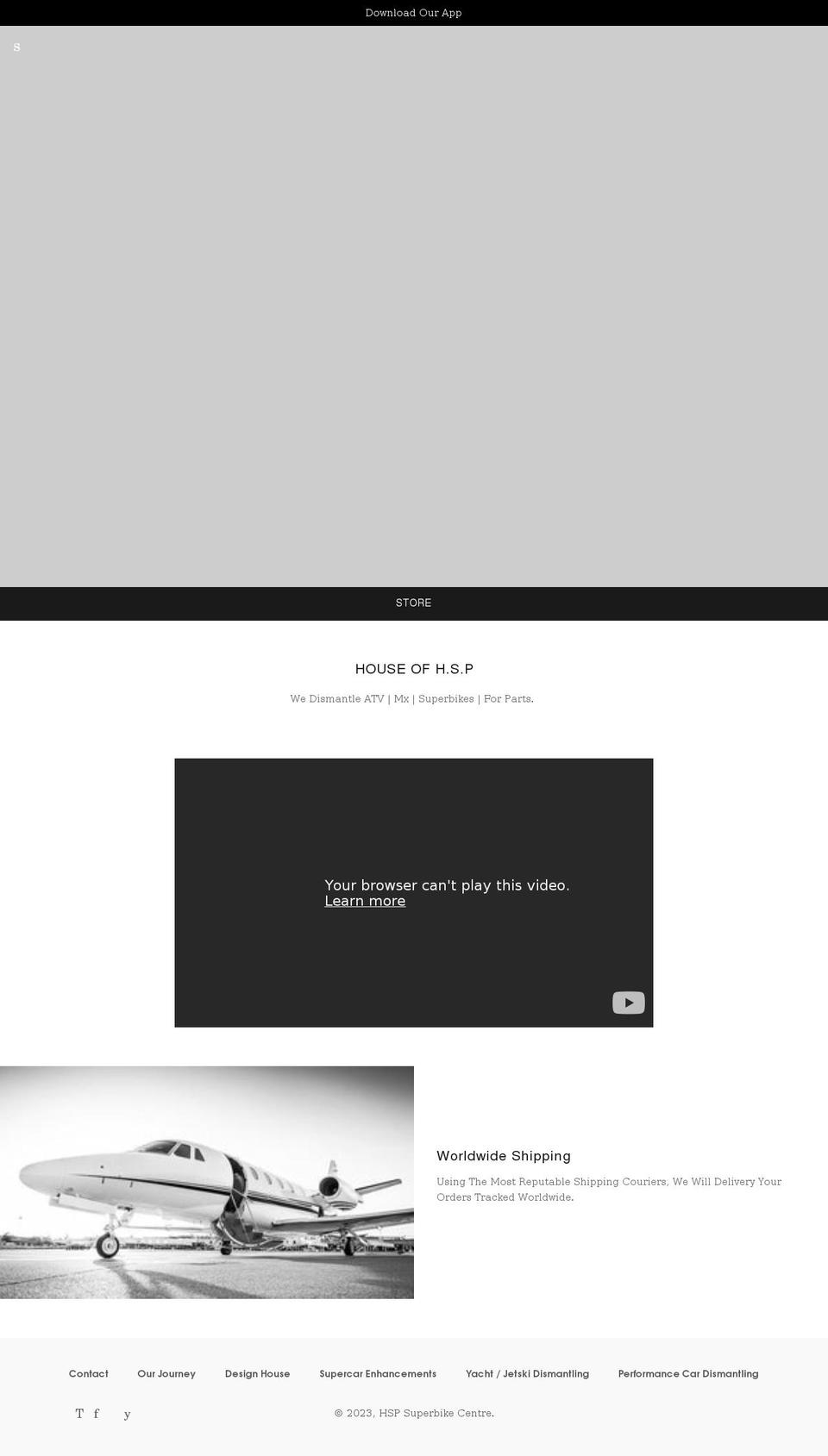 hspsuperbikecentre.com — Shopify storefront screenshot