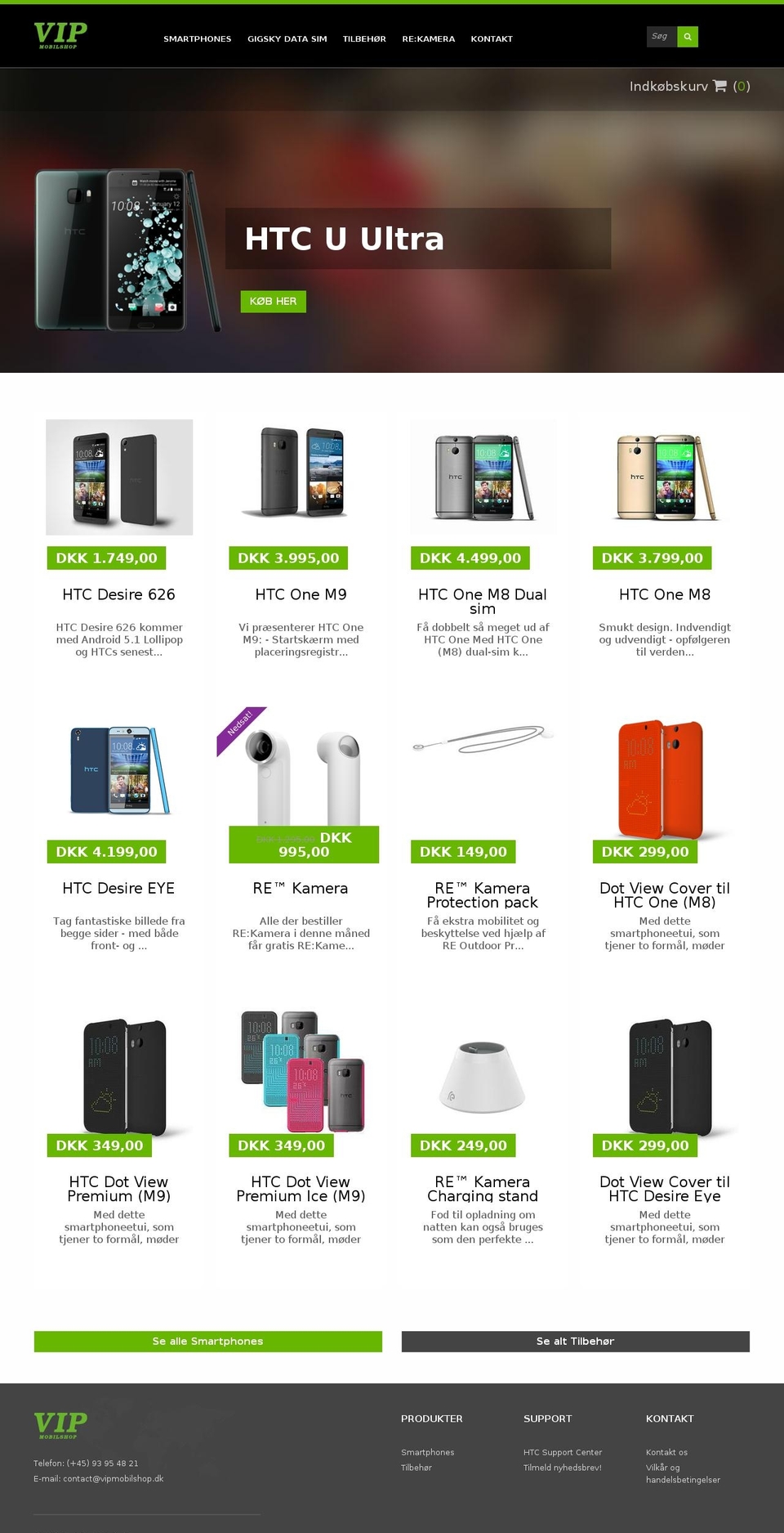 htcwebshop.dk shopify website screenshot