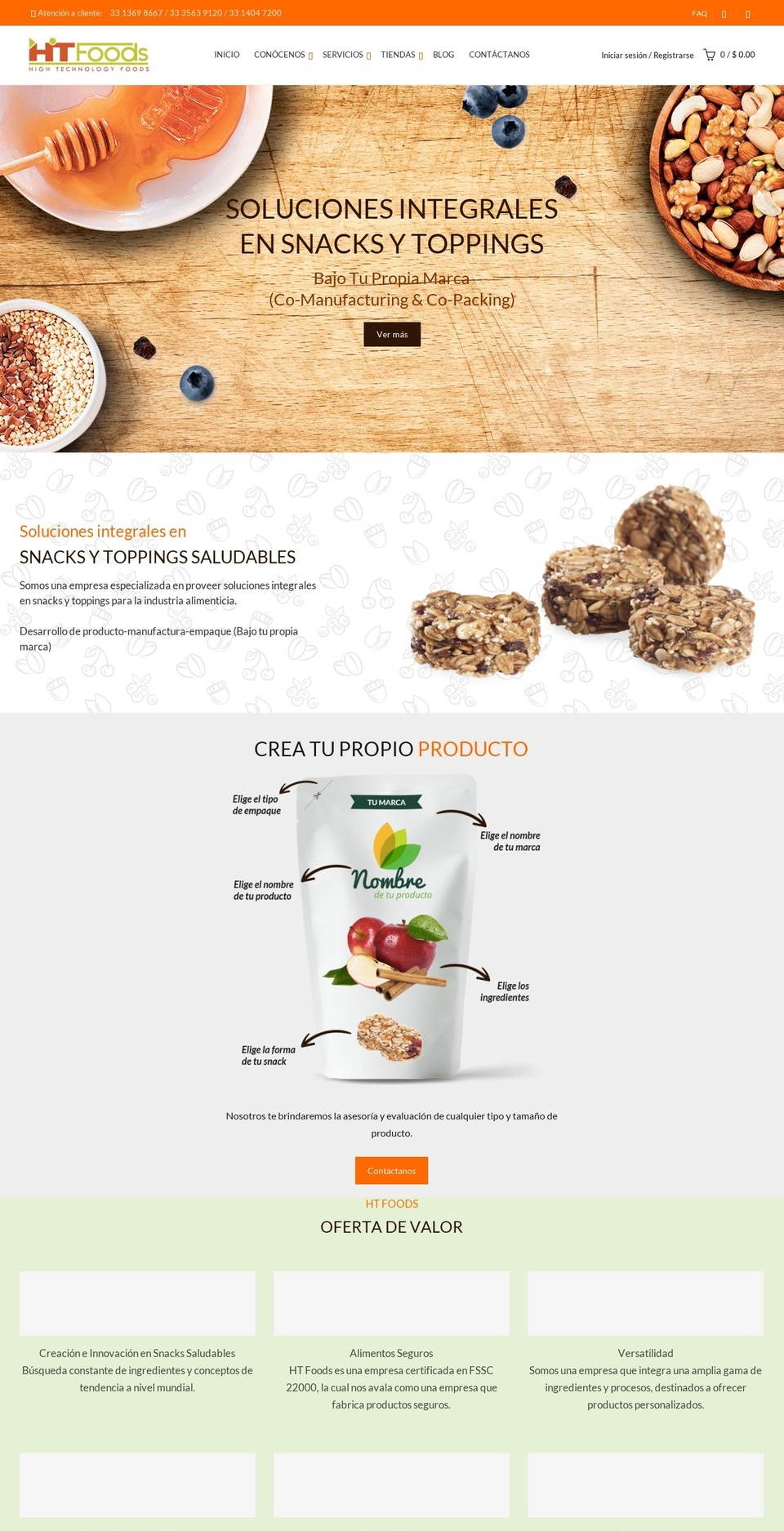 htfoods.net shopify website screenshot