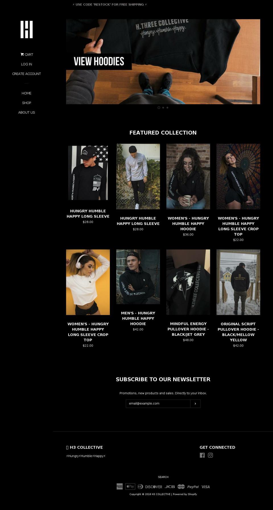 hthreecollective.com — Shopify storefront screenshot