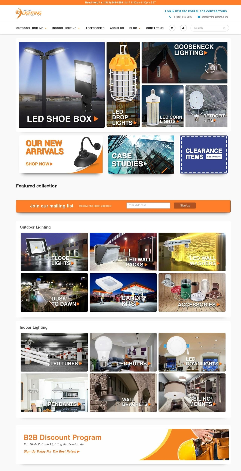 htm-lighting.com shopify website screenshot