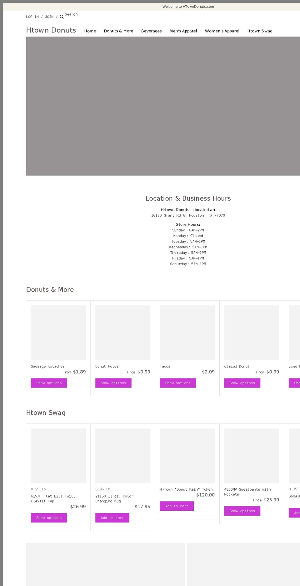 htowndonuts.com shopify website screenshot