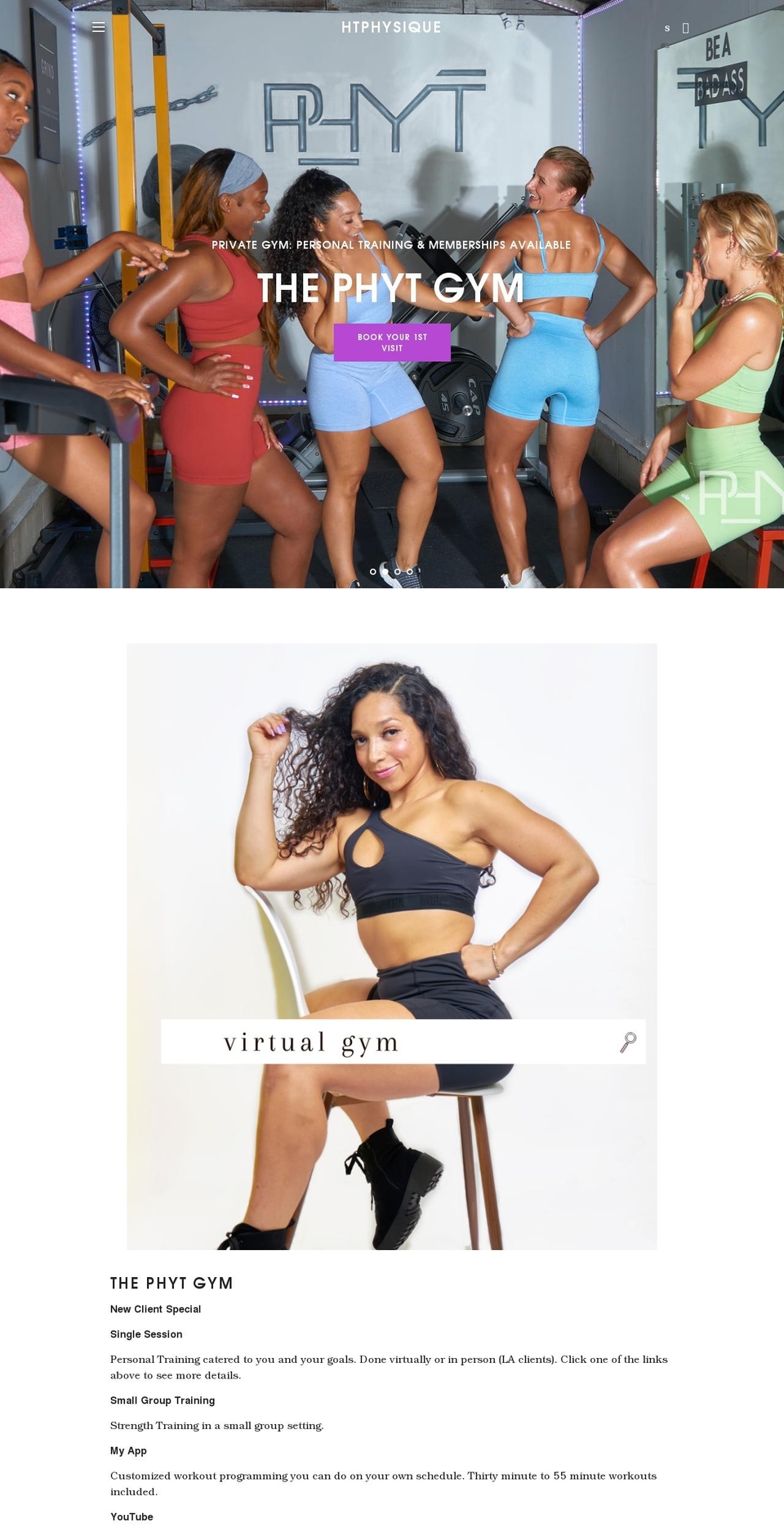 htphysique.com shopify website screenshot