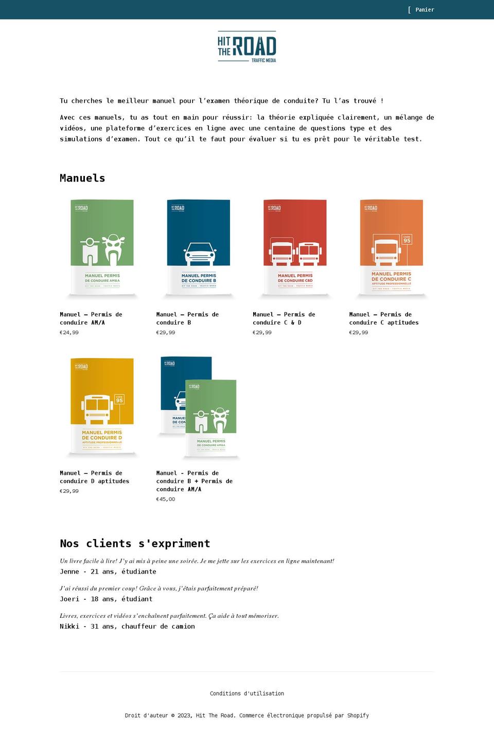 htroadfr.myshopify.com shopify website screenshot